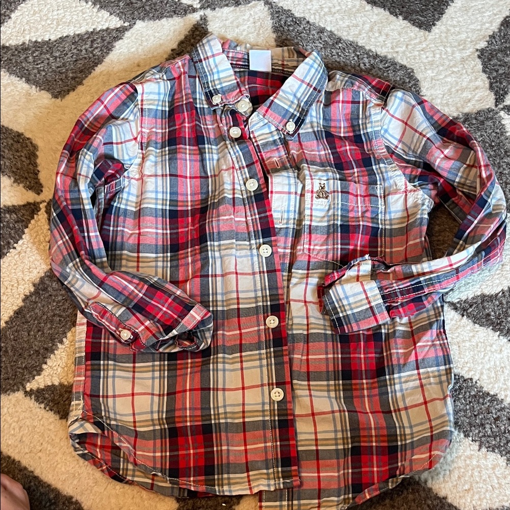 Gap Plaid Kids button down - Red and Blue